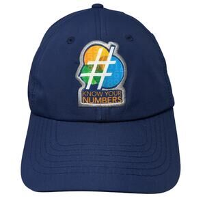 Know Your Numbers Strapback Baseball Cap Blue OS Adjustable Embroidered Cox